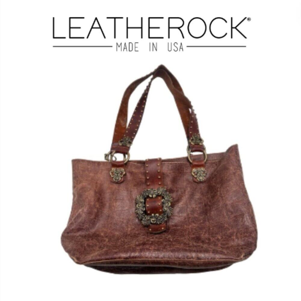 Leatherock USA Genuine Leather Shoulder Bag Chocolate Brown Made in USA